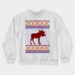 merry christmas moose ugly sweater Crewneck Sweatshirt